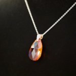 Silver halsband hänge Swarovski Tear Copper