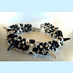 Notice Bracelet Spikes Noir argent