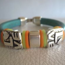 Läderarmband Regaliz Turquoise Love 