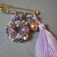 Andros Lila Pompon Brosch