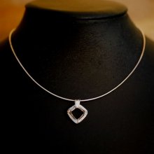 Silver halsband hänge Swarovski Cosmic Square