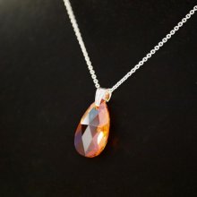 Silver halsband hänge Swarovski Tear Copper