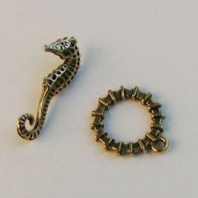 Antik guld sjöhäst T-spänne
