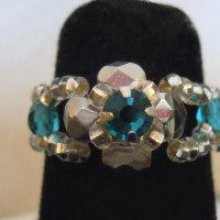 Ring i kit Lolita Strass Blå Turkos