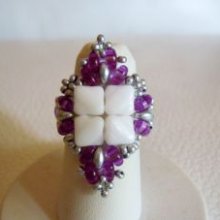 Silkade Ring Kit vit och lila
