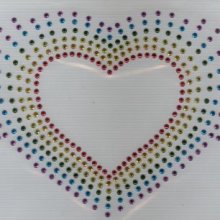 Multicolour rhinestone hjärta