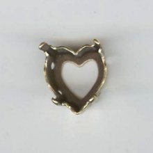 Hjärtinställning 11x10mm antik guld
