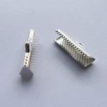 Spetsar för fastspänning silver 20 mm x 2