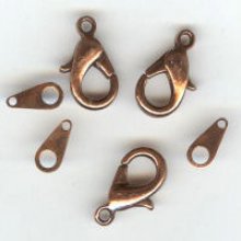 Antik koppar hummerlås set x3