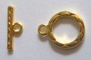 Fermoir en T Cercle - plaqué or 15mm (+ 1.40 €)